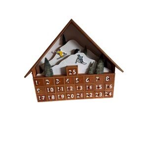 Williams Sonoma Wooden Ski Chalet Advent Calendar 25 Drawers Christmas Decor